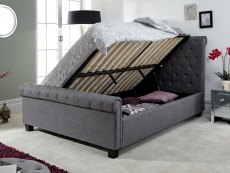 GFW GFW Layla 4ft6 Double Charcoal Grey Upholstered Fabric Ottoman Bed Frame