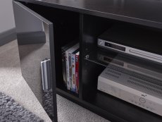 GFW GFW Lima Black High Gloss 2 Door TV Cabinet (Flat Packed)