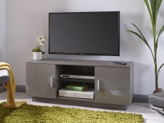 GFW GFW Lima Grey High Gloss 2 Door TV Cabinet (Flat Packed)