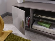GFW GFW Lima Grey High Gloss 2 Door TV Cabinet (Flat Packed)