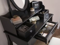 GFW GFW Lumberton Black 3 Drawer Dressing Table and Stool (Flat Packed)
