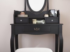 GFW GFW Lumberton Black 3 Drawer Dressing Table and Stool (Flat Packed)