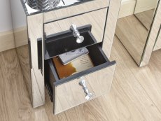 GFW GFW Atlantic Clear Glass 2 Drawer Narrow Mirrored Bedside Cabinet (Assembled)