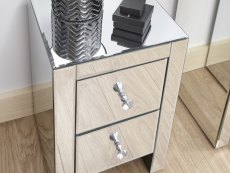 GFW GFW Atlantic Clear Glass 2 Drawer Narrow Mirrored Bedside Cabinet (Assembled)