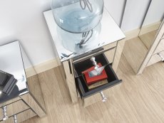 GFW GFW Atlantic Clear Glass 3 Drawer Narrow Mirrored Bedside Cabinet (Assembled)