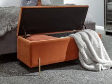 GFW GFW Mystica Russet Orange Upholstered Fabric Ottoman Storage Bench (Flat Packed)