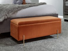 GFW GFW Mystica Russet Orange Upholstered Fabric Ottoman Storage Bench (Flat Packed)