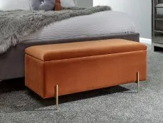 GFW GFW Mystica Russet Orange Fabric Ottoman Storage Bench