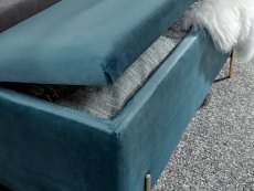 GFW GFW Mystica Teal Ottoman Storage Bench (Flat Packed)