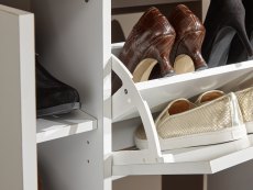 GFW GFW Nordica Oak and White Shoe Cabinet (Flat Packed)