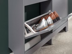 GFW GFW Osaka Grey 4 Drawer Narrow Shoe Cabinet (Flat Packed)