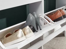 GFW GFW Osaka White 4 Drawer Narrow Shoe Cabinet (Flat Packed)
