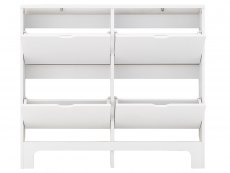 GFW GFW Osaka White 4 Drawer Narrow Shoe Cabinet (Flat Packed)