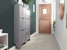 GFW GFW Osaka Grey 6 Drawer Narrow Shoe Cabinet (Flat Packed)
