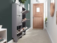 GFW GFW Osaka Grey 6 Drawer Narrow Shoe Cabinet (Flat Packed)