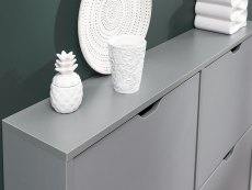 GFW GFW Osaka Grey 6 Drawer Narrow Shoe Cabinet (Flat Packed)