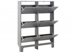 GFW GFW Osaka Grey 6 Drawer Narrow Shoe Cabinet (Flat Packed)