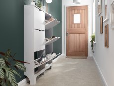 GFW GFW Osaka White 6 Drawer Narrow Shoe Cabinet (Flat Packed)