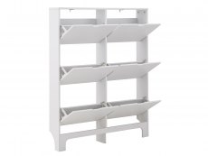 GFW GFW Osaka White 6 Drawer Narrow Shoe Cabinet (Flat Packed)