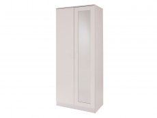GFW GFW Ottawa White High Gloss 2 Door 1 Mirror Double Wardrobe (Flat Packed)