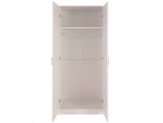 GFW GFW Ottawa White High Gloss 2 Door 1 Mirror Double Wardrobe (Flat Packed)
