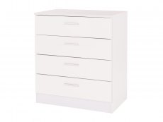 GFW GFW Ottawa White High Gloss 4 Drawer Chest of Drawers (Flat Packed)