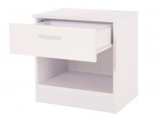 GFW GFW Ottawa White High Gloss 1 Drawer Bedside Cabinet (Flat Packed)