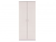 GFW GFW Ottawa White High Gloss 2 Door Double Wardrobe (Flat Packed)