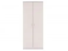 GFW GFW Ottawa White High Gloss 2 Door Double Wardrobe (Flat Packed)