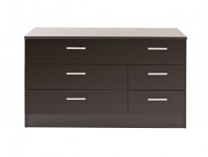GFW GFW Ottawa Black High Gloss 6 Drawer Chest of Drawers (Flat Packed)