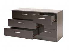 GFW GFW Ottawa Black High Gloss 6 Drawer Chest of Drawers (Flat Packed)