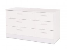 GFW GFW Ottawa White High Gloss 6 Drawer Chest of Drawers (Flat Packed)