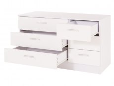 GFW GFW Ottawa White High Gloss 6 Drawer Chest of Drawers (Flat Packed)