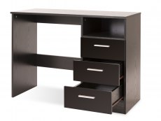 GFW GFW Ottawa Black High Gloss 3 Drawer Study Desk (Flat Packed)