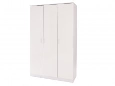 GFW GFW Ottawa White High Gloss 3 Door Triple Wardrobe (Flat Packed)