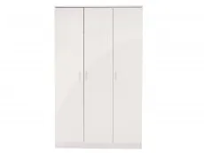 GFW Ottawa White High Gloss 3 Door Triple Wardrobe (Flat Packed)