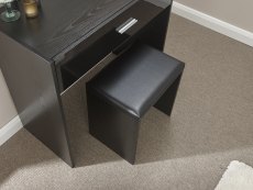 GFW GFW Ottawa Black High Gloss 1 Drawer Dressing Table and Stool (Flat Packed)