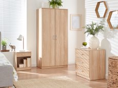 GFW GFW Panama Oak 3 Piece Bedroom Furniture Package (Flat Packed)