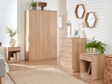 GFW GFW Panama Oak 4 Piece Bedroom Furniture Package (Flat Packed)