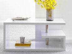 GFW Polar White High Gloss LED Coffee Table (Flat Packed)