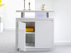 GFW GFW Polar White High Gloss 2 Door Sideboard with LED (Flat Packed)