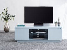 GFW Polar Grey High Gloss 2 Door Large TV Cabinet with LED (Flat Packed)