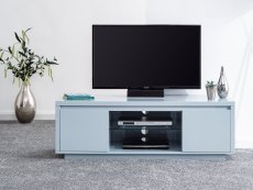 GFW GFW Polar Grey High Gloss 2 Door Large TV Cabinet with LED (Flat Packed)