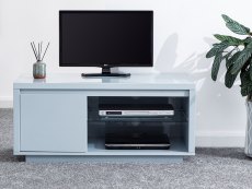 GFW Polar Grey High Gloss 1 Door TV Cabinet with LED (Flat Packed)