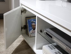 GFW GFW Polar White High Gloss 1 Door TV Cabinet with LED (Flat Packed)