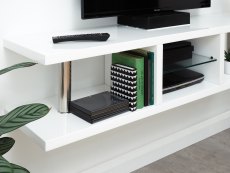 GFW GFW Polar White High Gloss Wall Mounted TV Cabinet with LED (Flat Packed)
