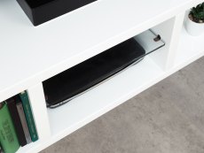 GFW GFW Polar White High Gloss Wall Mounted TV Cabinet with LED (Flat Packed)