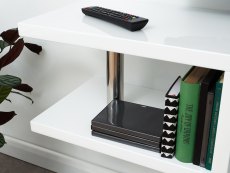 GFW GFW Polar White High Gloss Wall Mounted TV Cabinet with LED (Flat Packed)