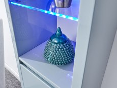 GFW GFW Polar Grey High Gloss Wall Mounted Display Cabinet with LED (Flat Packed)