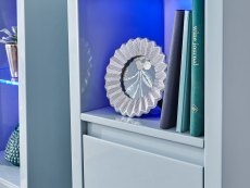 GFW GFW Polar Grey High Gloss Wall Mounted Display Cabinet with LED (Flat Packed)